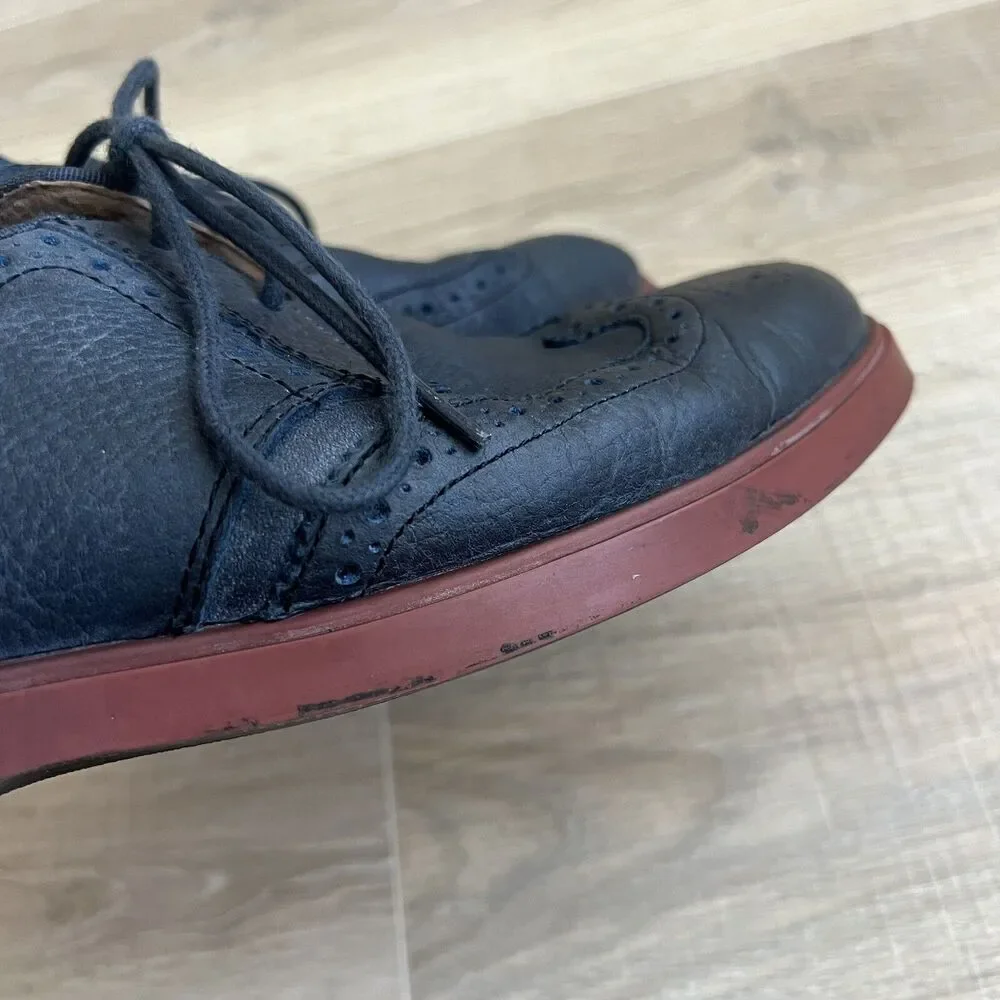 Polo Ralph Lauren Mens ORRICK Blue Suede Leather Wingtip Oxford Shoes Sz 8 D
